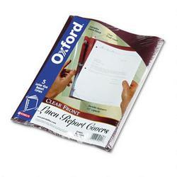 Esselte Pendaflex Corp. Clear Front Report Covers, 2-Prong, 1/2 Cap., Burgundy Linen Back Cover, 5/Pack (ESS50441)