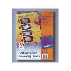 Avery-Dennison Clear Self-Adhesive Laminating Sheets, 3 mil., 9 x 12, 10 Sheets per Pack (AVELS10P)