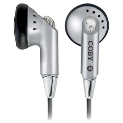Coby Electronics CV-E05 Stereo Earphone - - Silver