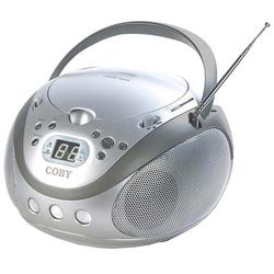 Coby Electronics Portable CD Player with AM/FM Stereo Tuner - Silver