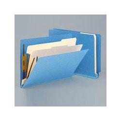 Smead Manufacturing Co. Colored End Tab Classification Folders with 2 Dividers, Letter Size, Blue, 10/Bx (SMD26836)