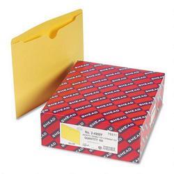 Smead Manufacturing Co. Colored Recycled File Jackets, Double-Ply Tab, Flat, Letter, Yellow, 100/Box (SMD75511)