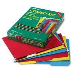 Ampad/Divi Of American Pd & Ppr Combo Filing Kit:12 Interior & 12 Hanging Folders, Tabs, Inserts, Letter, Colors (AMP16157)