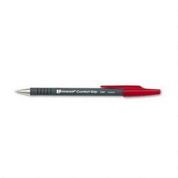 Universal Office Products Comfort Grip Ballpoint Pen, Fine Point, Red Ink (UNV15622)
