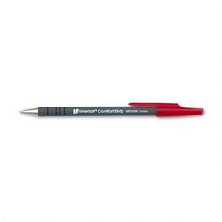 Universal Office Products Comfort Grip Ballpoint Pen, Medium Point, Red Ink (UNV15612)