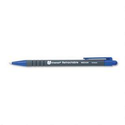 Universal Office Products Comfort Grip Retractable Ballpoint Pen, 1.0mm Point, Nonrefillable, Blue Ink (UNV15511)