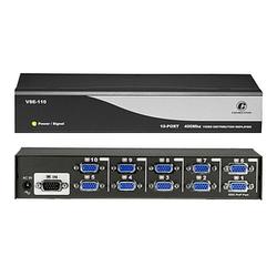 CONNECTPRO Connectpro VSE-110, 10-port 400MHz Video Splitter - 1 x D-Sub (HD-15) Video In, 10 x D-Sub (HD-15) Video Out - 2048 x 1536 - VGA, SVGA, XGA, SXGA, UXGA, WUXGA,
