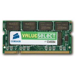 Corsair Value Select 512MB PC2-5300 667MHz 200-pin SO-DIMM DDR2 Notebook Memory