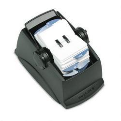 Eldon Office Products Covered Plastic Rotary Card File, 500 1-1/2x2-3/4 Cards, 24 Guides, Black (ROL67136)