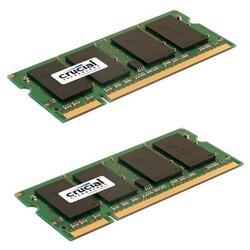 Crucial 2GB DDR2 SDRAM Memory Module - 2GB (2 x 1GB) - 667MHz DDR2-667/PC2-5300 - Non-ECC - DDR2 SDRAM - 200-pin