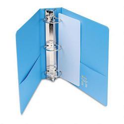 Universal Office Products Deluxe Round Ring Vinyl View Binder, 3 Capacity, Light Blue (UNV20753)