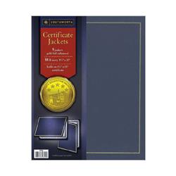 Southworth Company certificate jacket,9-1/2 x12 ,5/pack,navy with gold foil border (SOUPF6)