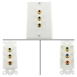 Abacus24-7 3-RCA Component Wall Plate (RGB)
