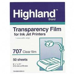 3M Highland Inkjet Transparency Film - Letter - 8.5 x 11