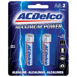 AC Delco AA2 ACD AA Maximum Power Alkaline Retail Battery Pack