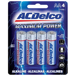 AC Delco AA4 ACD AA Maximum Power Alkaline Retail Battery Pack