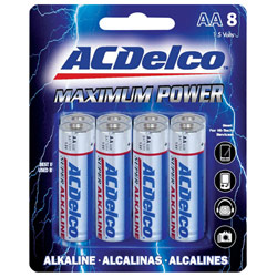 AC Delco AA8 ACD AA Maximum Power Alkaline Retail Battery Pack