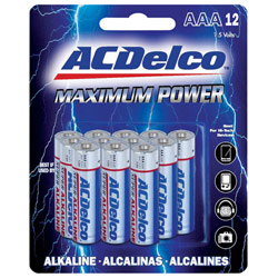 AC Delco AAA12 ACD AAA Maximum Power Alkaline Retail Battery Pack