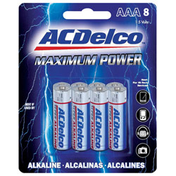 AC Delco AAA8 ACD AAA Maximum Power Alkaline Retail Battery Pack