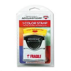 Consolidated Stamp ACCUSTAMP® Pre Inked One Color FRAGILE Stamp, 1/2 x 1 5/8, Red (COS032915)