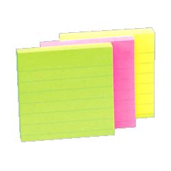 Sparco Products Adhesive Note Pads, Ruled, 3 x3 , Assorted Bright Colors (SPR70407)