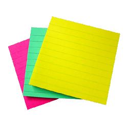 Sparco Products Adhesive Notes, Ruled, 4 x4 , 3/Pack, Extreme Colors (SPR19823)