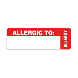 Tabbies Allergic To Wrap Label, 3 x1 , 500/Roll, Red (TAB40562)