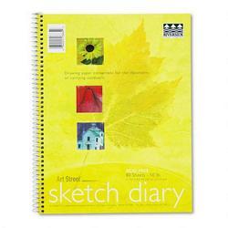 Riverside Paper Art Street® Spiral Bound Artist's Sketch Diary, 11 x 8 1/2, 50 lb., 80 Sheets (RIV13884)