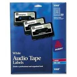Avery-Dennison Avery Dennison Audio Tape Label - 2.62 Width x 1.56 Length - Permanent - 25 Sheet - White