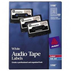 Avery-Dennison Avery Dennison Audio Tape Label - Permanent - 600 Label - White (5198)
