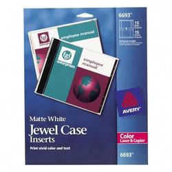 Avery-Dennison Avery Dennison CD Jewel Case Inserts - 5.25 x 4.5 - Matte - 15 x Inserts - White