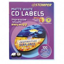Avery-Dennison Avery Dennison CD Stomper Label - Matte - 100 x Label, 50 x Sheet - White