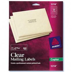 Avery-Dennison Avery Dennison Clear Mailing Labels - 1 Width x 2.81 Length - 660 Label - Clear