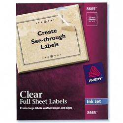 Avery-Dennison Avery Dennison Clear Mailing Labels - 25 Sheet (8665)