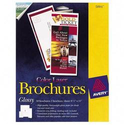 Avery-Dennison Avery Dennison Color Laser Glossy Brochure - Letter - 8.5 x 11 - Glossy - 50 x Card - White (5884)