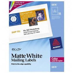 Avery-Dennison Avery Dennison Color Laser Labels - 4.75 x 7.75 - Matte - 50 x Label, 25 x Sheet - White