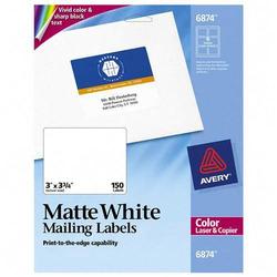 Avery-Dennison Avery Dennison Color Printing Labels - 3 Width x 3.75 Length - White