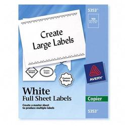 Avery-Dennison Avery Dennison Copier Mailing Label - 8.5 Width x 11 Length - 100 / Box - White