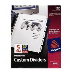 Avery-Dennison Avery Dennison Direct Print Custom Laser Divider - Letter - 8.5 x 11 - 120 x Tab Divider - White