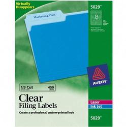 Avery-Dennison Avery Dennison Filing Label - 0.66 Width x 3.43 Length - Permanent - 450 / Pack - Clear