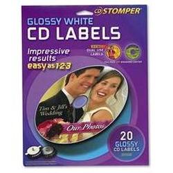 Avery-Dennison Avery Dennison Glossy CD Label - 20 Pack - White