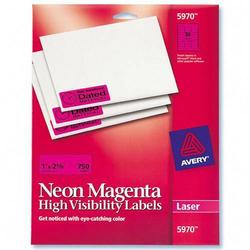 Avery-Dennison Avery Dennison High Visibility Labels - 1 Width x 2.62 Length - Permanent - 750 / Pack