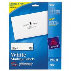 Avery-Dennison Avery Dennison Ink Jet White Mailing Labels - 1.33 Width x 4 Length/ Box - White (8162)