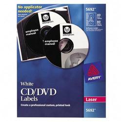 Avery-Dennison Avery Dennison Laser CD/DVD Label(s) - 40 / Pack - White (5692)