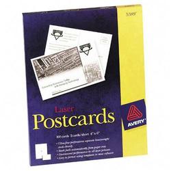 Avery-Dennison Avery Dennison Laser Post Cards - 4 x 6 - 100 x Card - White (5389)