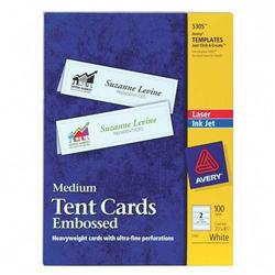 Avery-Dennison Avery Dennison Laser & Ink Jet Tent Cards - 2.5 x 8.5 - 100 x Card