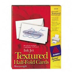 Avery-Dennison Avery Dennison Textured Half-Fold Greeting Cards - 5.5 x 8.5 - 30 x Card - White (3378)
