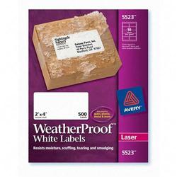 Avery-Dennison Avery Dennison Weather Proof Mailing Labels - 2 Width x 4 Length - Permanent - 500 / Box - White