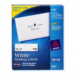 Avery-Dennison Avery Dennison White Mailing Labels - 1.33 Width x 4 Length/ Box - White