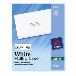 Avery-Dennison Avery Dennison White Mailing Labels - 1.5 Width x 2.81 Length - Permanent - 3300 / Box - White
